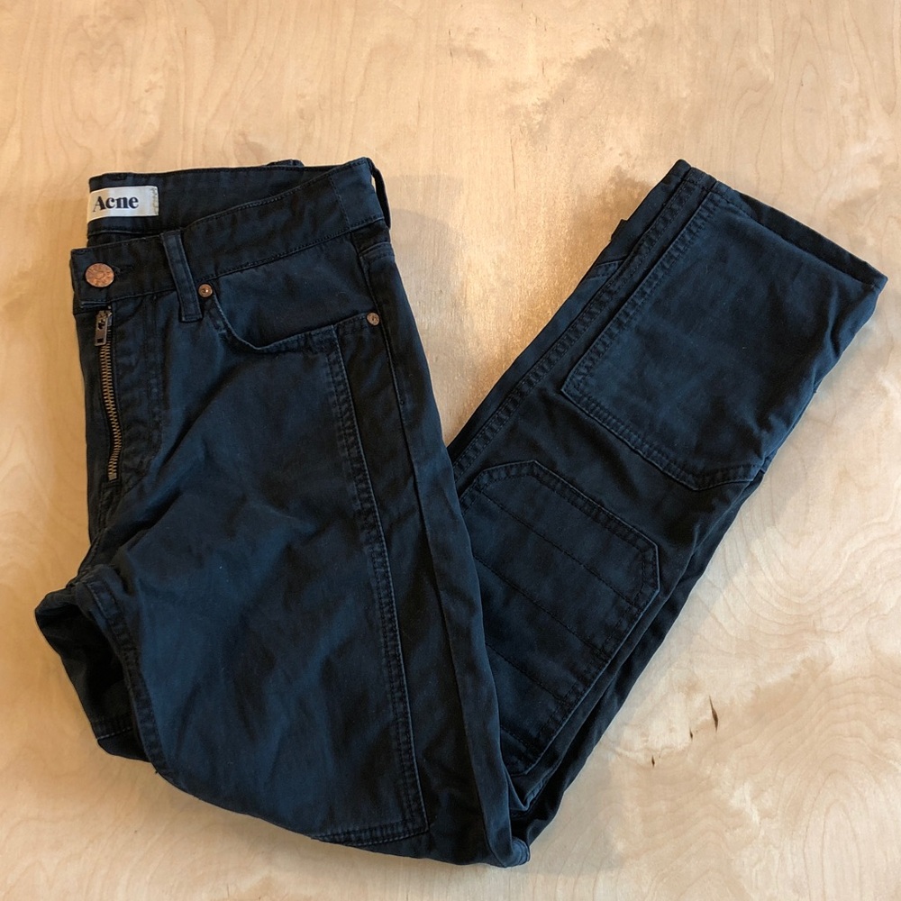 Acne Women's Tonal Navy Moto Pant